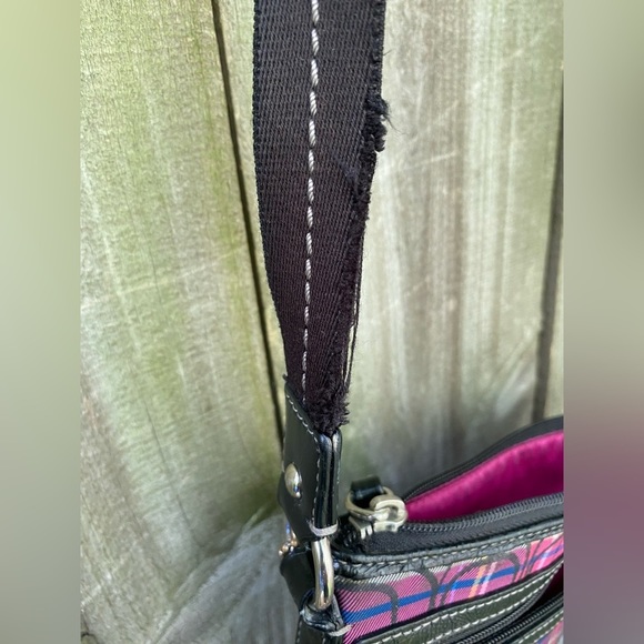 Coach Poppy Tartan Plaid Glitter Crossbody Bag - Picture 6 of 6